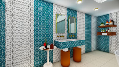 Gạch trang trí ốp tường NK39303 – Prism Ocean Hải Sơn 300x600 vân xanh biển