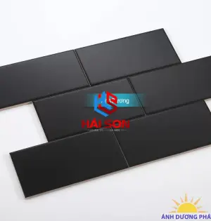 DASĐENMO_Gạch Thẻ Ốp Tường Đen Mờ Phẳng