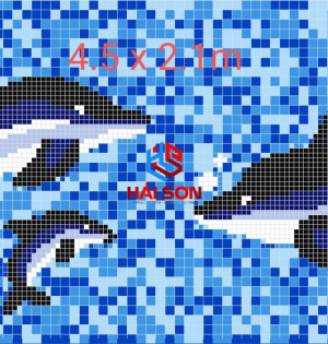 VTPTranh cá TR - 02_300mm x 300mm Gạch Mosaic Tranh Hồ Bơi