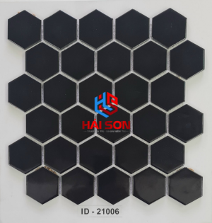 VTP-ID - 21006_330mm x 280mm   Mẫu Gạch Gốm Trơn Tổ Ong Đen 