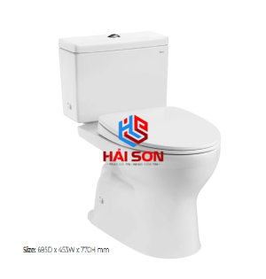 TOTO CS302DT10W_Bồn cầu hai khối có nắp đậy và bệ ngồi đóng êm TC385VS