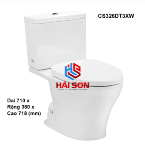 TOTO CS326DT3XW Bồn cầu hai khối có nắp đậy và bệ ngồi đóng êm TC385VS