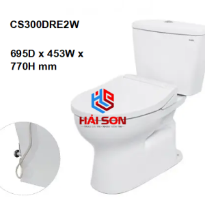 TOTO Bồn cầu liền khối với nắp và bệ ngồi Eco-washer TCW07S CS300DRE2W