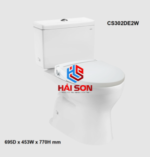 TOTO Bồn cầu liền khối với nắp và bệ ngồi Eco-washer TCW07S CS302DE2W
