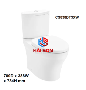 TOTO Bồn cầu hai khối, nắp đóng êm TC385VS CS838DT3XW
