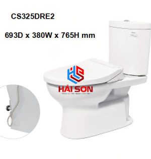 TOTO Bồn cầu hai khối với nắp và bệ ngồi Eco-washer CS325DRE2W