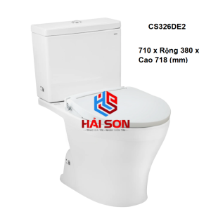 TOTO Bồn cầu hai khối lắp ghép với nắp và bệ ngồi ECOWASHER TCW07S CS326DE2XW