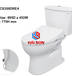 TOTO Bồn cầu hai khối với nắp và bệ ngồi Eco-washer TCW1211A CS300DRE4