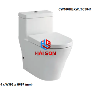 Bàn cầu một khối CW166RB/TC384CVK (Nắp đóng êm) CW166RBXW_TC384CVKW