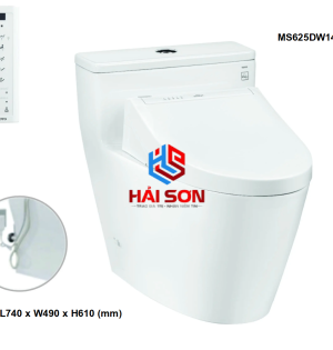 TOTO Bàn cầu 1 khối kèm nắp rửa điện tử WASHLET dòng C5 TCF24410AAA MS625DW14
