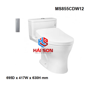TOTO Bệt nhà vệ sinh một khối kèm nắp rửa bồn cầu điện tử WASHLET dòng S7 MS855CDW12