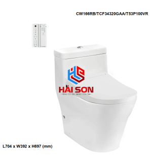 TOTO Bàn cầu một khối kèm nắp rửa điện tử WASHLET dòng S5 CW166RB_TCF34320GAA_T53P100VR