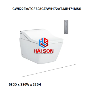 TOTO Bàn cầu treo tường kèm nắp rửa điện tử WASHLET dòng SW CW522EA_TCF803CZ_WH172AT_MB171MSS