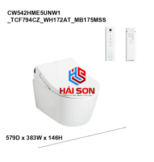 TOTO Bàn cầu treo tường kèm nắp rửa điện tử WASHLET seri RX CW542HME5UNW1_TCF794CZ_WH172AT_MB175MSS