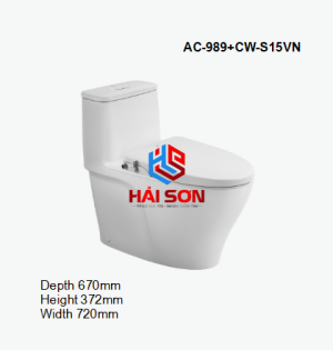 INAX Bồn cầu 1 khối kết hợp nắp rửa cơ AC-989+CW-S15VN