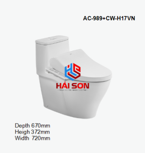 INAX Bồn cầu 1 khối kết hợp nắp rửa điện tử AC-989+CW-H17VN