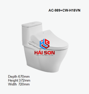 INAX Bồn cầu 1 khối kết hợp nắp rửa điện tử AC-989+CW-H18VN