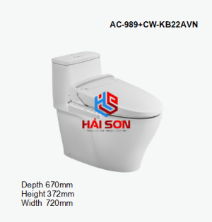 INAX Bồn cầu 1 khối kết hợp nắp rửa điện tử AC-989+CW-KB22AVN