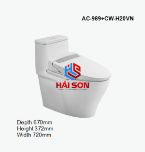 INAX Bồn cầu 1 khối kết hợp nắp rửa điện tử AC-989+CW-H20VN