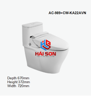 INAX Bồn cầu 1 khối kết hợp nắp rửa điện tử AC-989+CW-KA22AVN