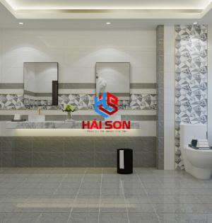 NK4299_300×600 Gạch Bộ Ốp Tường Phối Cảnh Đa Giác Xám