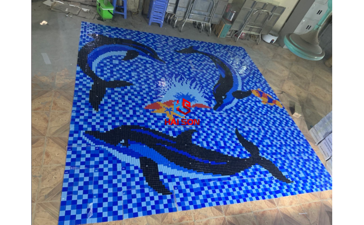 VTPTranh cá TR - 01_300mm x 300mm Gạch Mosaic Tranh Hồ Bơi 