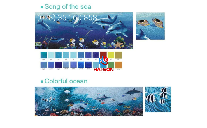 VTPTranh 25_20mm x 20mm Gạch Mosaic Tranh Hồ Bơi