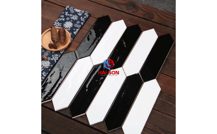 DASM75300J_75x300mm Gạch Thẻ Mũi Tên Trắng Đen