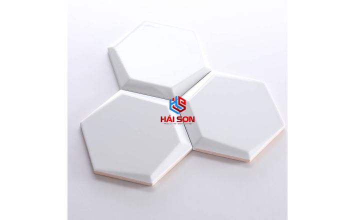 DASM1715800_87*173*150mm Gạch Lục Giác Trắng Bóng Vát