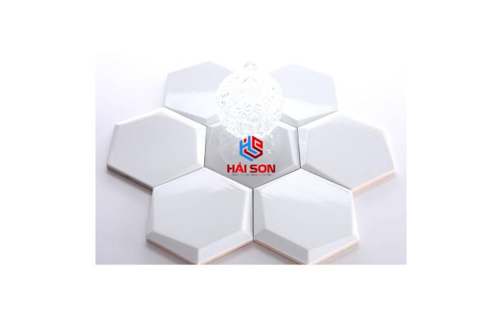 DASM1715800_87*173*150mm Gạch Lục Giác Trắng Bóng Vát