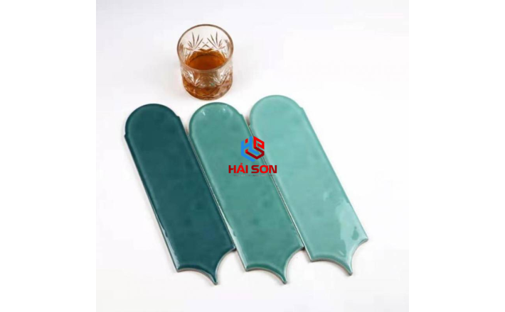 DAS L90300-03_90*300mm Gạch Thẻ Lông Vũ Bóng Lượn Xanh Mint