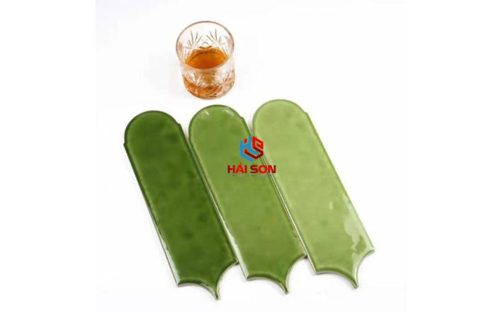 DASL90300-11_90*300mm Gạch Thẻ Lông Vũ Bóng Lượn Xanh Matcha