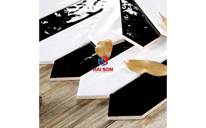 DASM75300J_75x300mm Gạch Thẻ Mũi Tên Trắng Đen