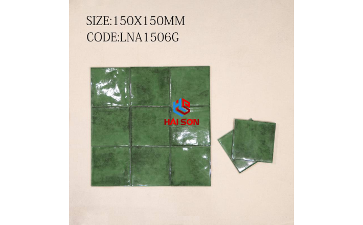 DAS1506G_150x150mm Gạch Thẻ Porcelain Men Bóng Trà