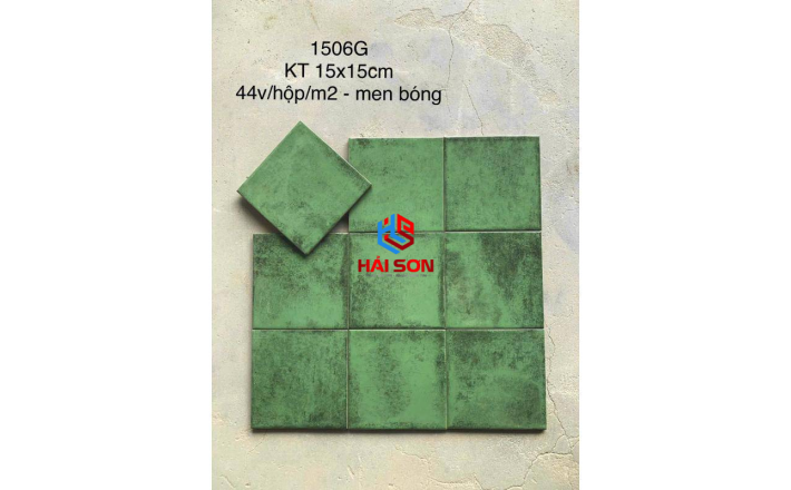 DAS1506G_150x150mm Gạch Thẻ Porcelain Men Bóng Trà