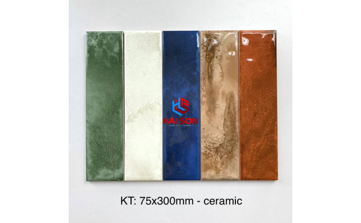 DAS	M7533F12_75x300mm Gạch Thẻ Chữ Nhật Xanh Trà Bóng Lượn