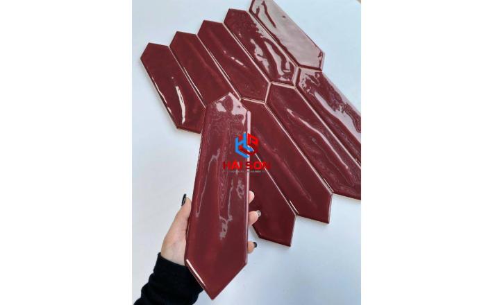 DAS75317J_75x300mm Gạch Thẻ Mũi Tên Bóng Lượn Đỏ Đô