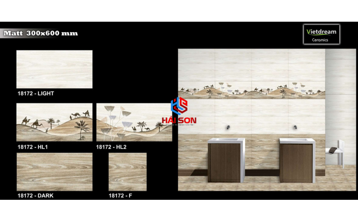 NK18172_300×600 Gạch Bộ Ốp Tường Phối Cảnh Sa Mạc Tình Yêu