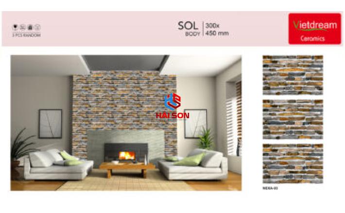 NK3420_Gạch Đá Trang Trí Ốp Tường  Đá Chẻ Nâu & Xám 