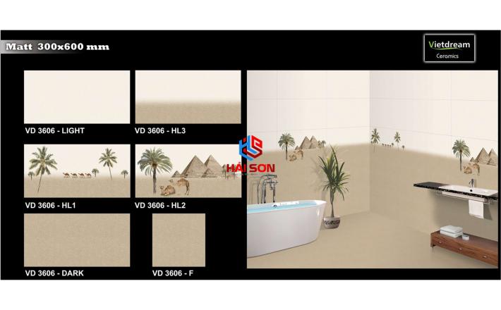 NK3606_300×600 Gạch Bộ Ốp Tường Phối Cảnh Kim Tự Tháp