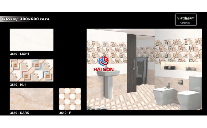 NK3610_300×600 Gạch Bộ Ốp Tường Phối Cảnh Khúc Uyển Chuyển