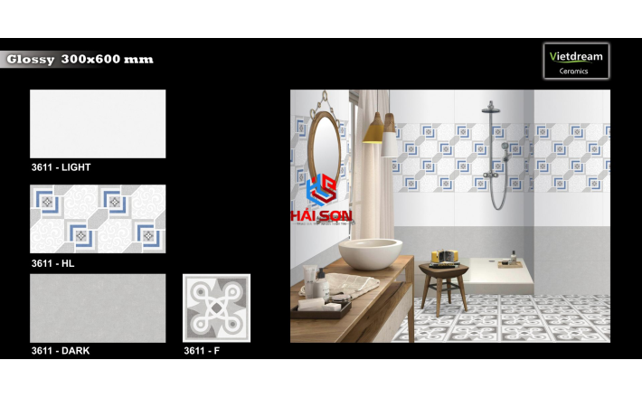 NK3611_300×600 Gạch Bộ Ốp Tường Phối Cảnh Một Thoáng Êm Đềm