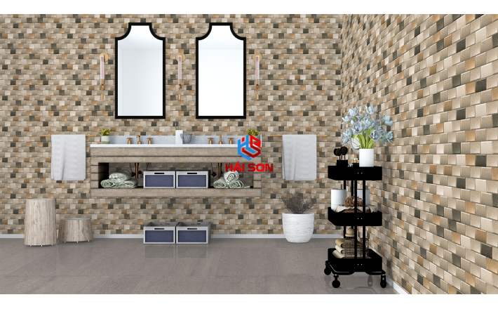 NK3809V_Gạch Đá Trang Trí Ốp Tường Họa Tiết Đá Khối Lập Phương 300×600