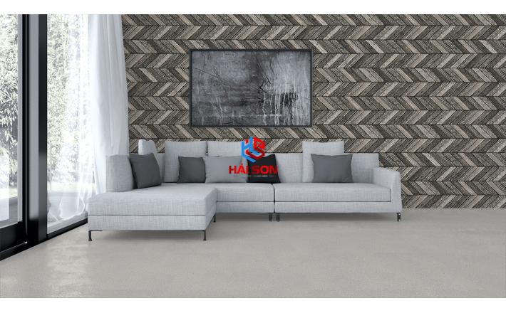 NK3810GS _Gạch Đá Trang Trí Ốp Tường Đá Than Cháy Xương Cá Đen 300×600