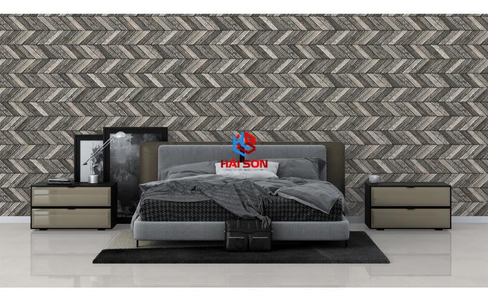 NK3810GS _Gạch Đá Trang Trí Ốp Tường Đá Than Cháy Xương Cá Đen 300×600