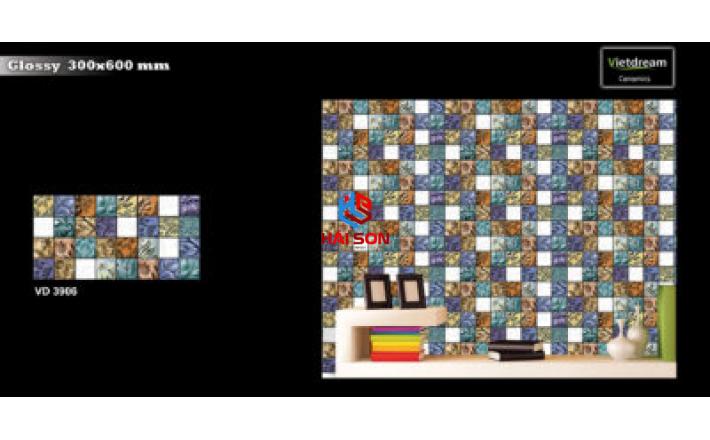 NK3906_Gạch Trang Trí Men Hải Sơn Hoa Văn Nghệ Thuật Đẹp 300x600