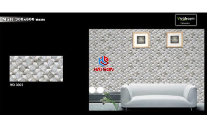 NK3907_Gạch Trang Trí Gạch Men Hải Sơn 3D Xám Bạc Hiện Đại 300x450