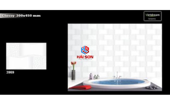 NK3969_Gạch Ốp Tường Trang Trí Họa Tiết Giả Sỏi Trắng 300x450