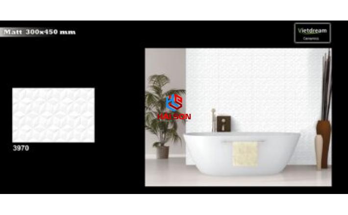 NK3970_Gạch Trang Trí Ốp Tường 3D Khối Lập Phương Trắng 300x450