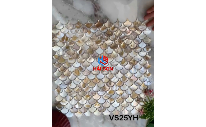 VTPVS25YH_304mm x 304mm Gạch Mosaic Khảm Trai Cao Cấp
